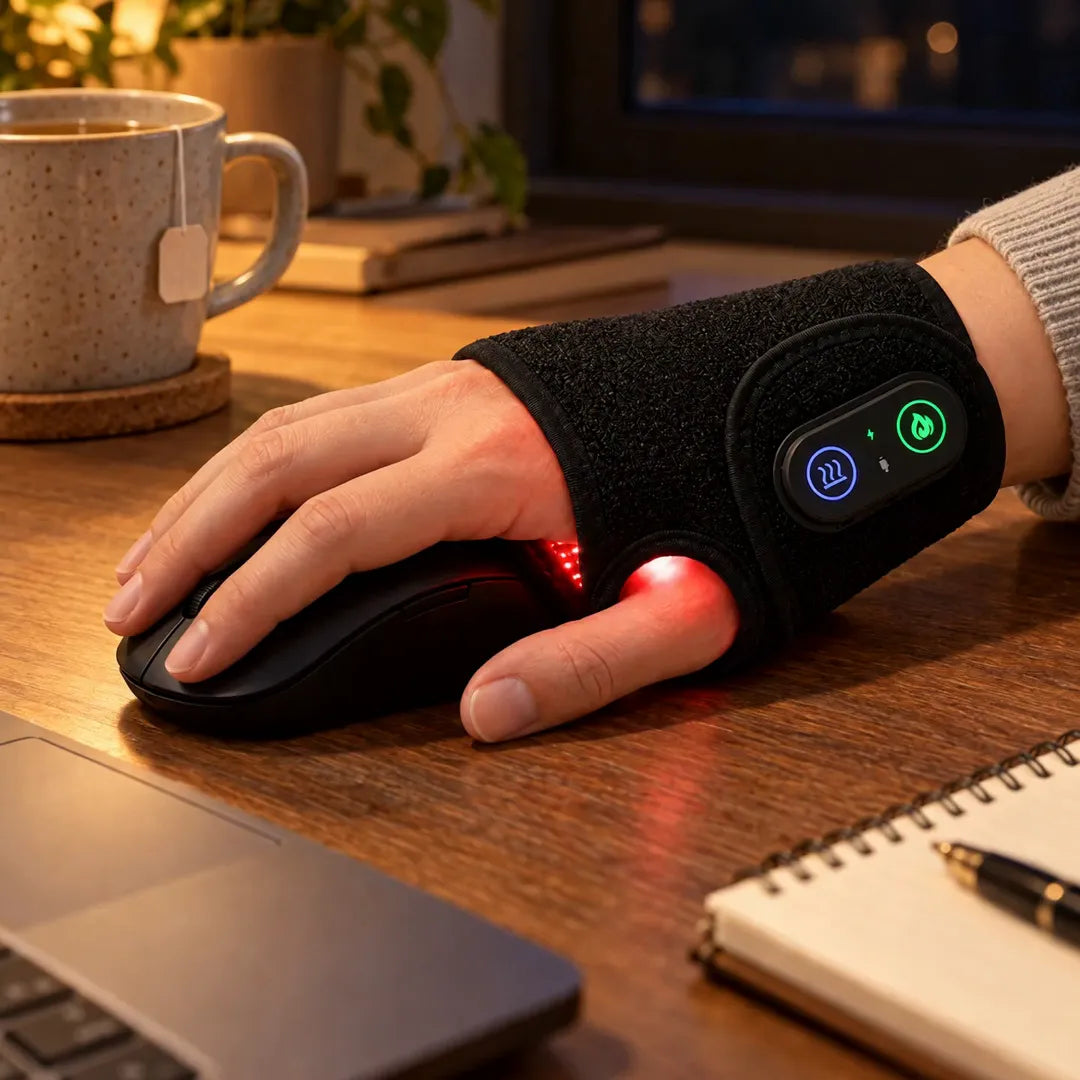 ufficio: fascia sulla mano del mouse, sera